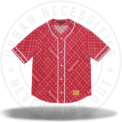 louis vuitton supreme baseball jersey red|nike sb supreme louis vuitton.